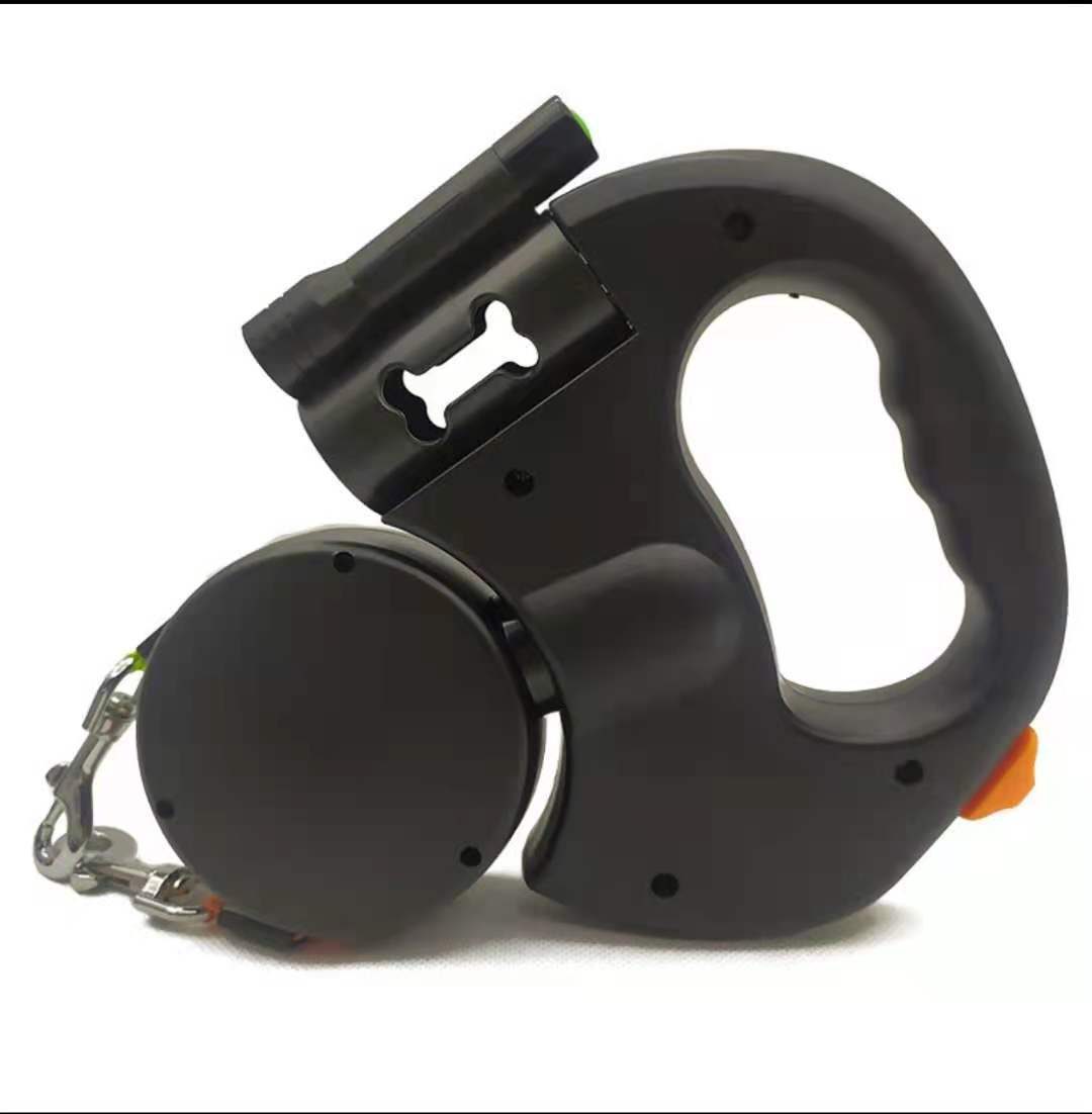 Dual Retractable Dog Leash – Reflective No-Tangle 360° Swivel Lead with Lights