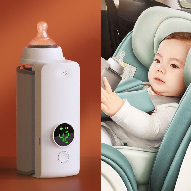 Portable Baby Bottle Warmer – Wireless USB Milk Heater with Insulated Sleeve