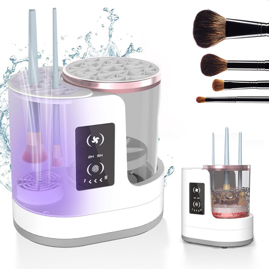 Makeup brush cleaning and drying – Rechargeable Automatic Makeup Brush Cleaning Device