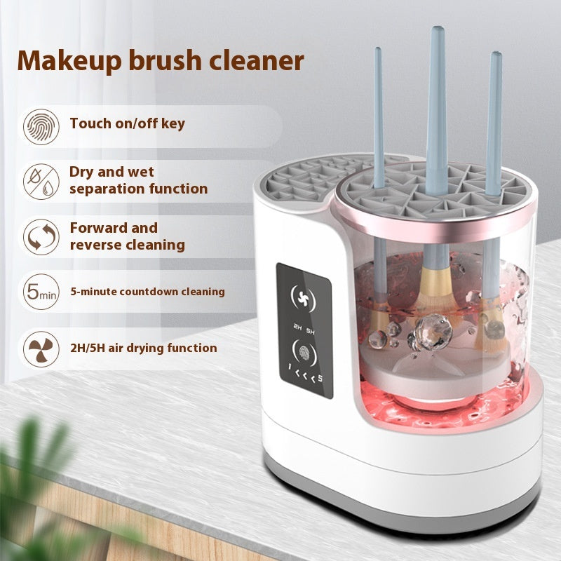 Makeup brush cleaning and drying – Rechargeable Automatic Makeup Brush Cleaning Device